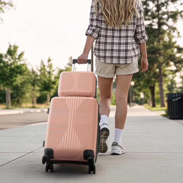 非TSA海关锁二合一 PP拉杆箱 12in 20in PP 粉色-16