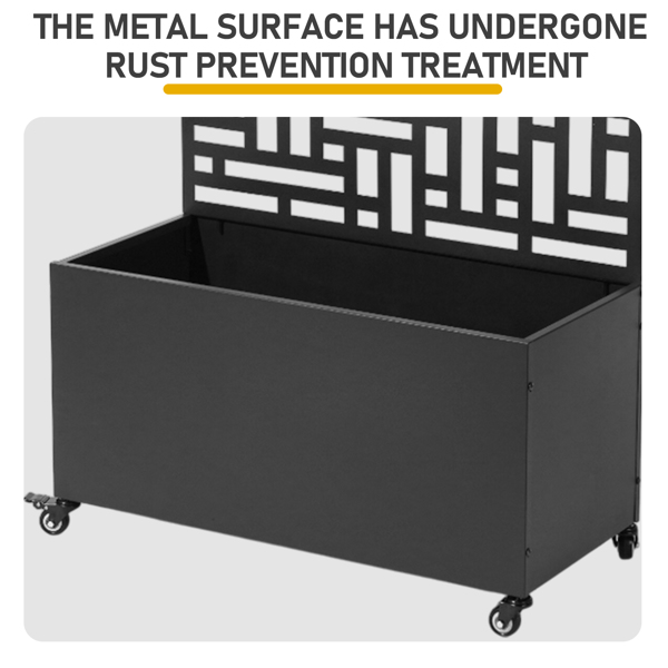 91.5*38*180CM  3层半圆弧顶 网格拆装式 带轮铁花架种植筐 黑色 铁种植-6