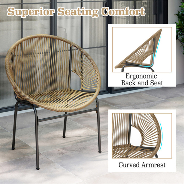 3件套露台，2把阿卡普尔科椅+钢化玻璃桌，PE绳粉末涂层钢架​-8