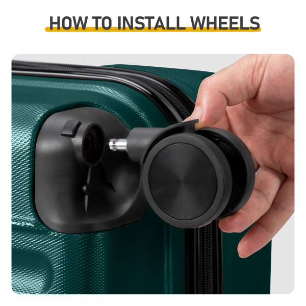 三合一竖纹磨砂箱壳非TSA海关锁28寸拆卸轮 ABS拉杆箱 20in 24in 28in ABS 全配色墨绿色-10
