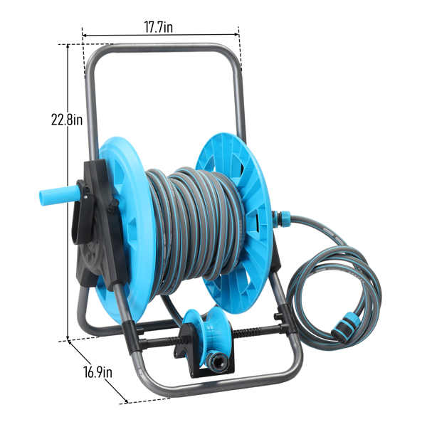 45*43*58cm 蓝+黑灰 铁+塑料 +1.9M水管接头 拼接 水管车-3