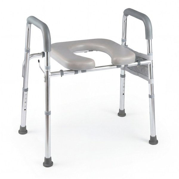 可调节的升高式马桶座（25.5英寸-28英寸宽x 27英寸-31英寸高），容量为300磅，带扶手和储物袋-3