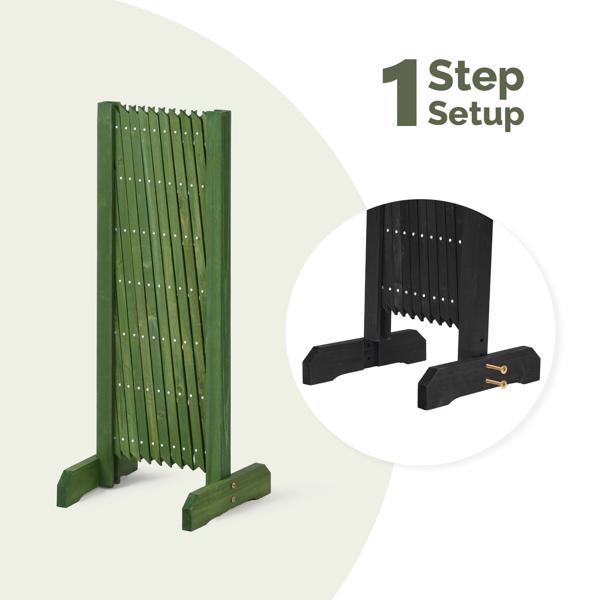 2PCS 205*34.5*90cm 可伸缩平底款 橄榄绿 泡色工艺 杉木 木栅栏-6