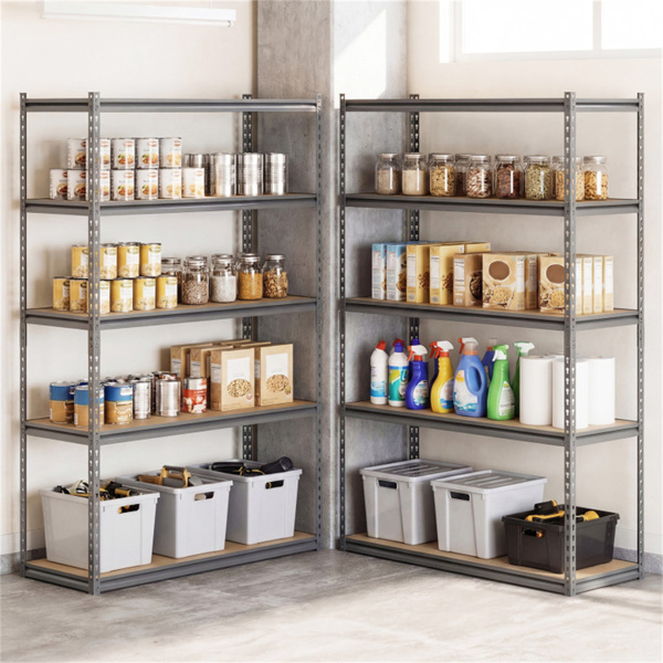 5层重型车库货架单元，总载重量2200磅，无螺栓存储架-9