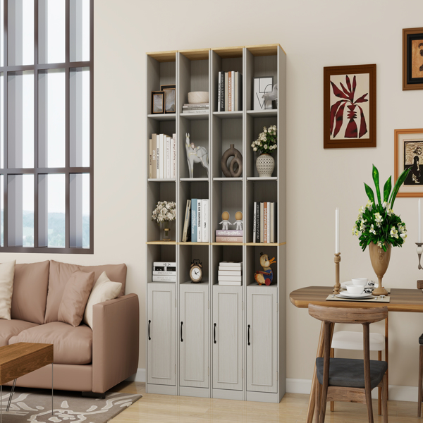 72英寸高纤薄储物柜，6层窄型独立式浴室柜，带1扇门和2个可调节搁板，书架展示储物架，立方体CD/DVD储物柜 - 复古白(不支持self-pick up且不支持指定仓库发货)-12