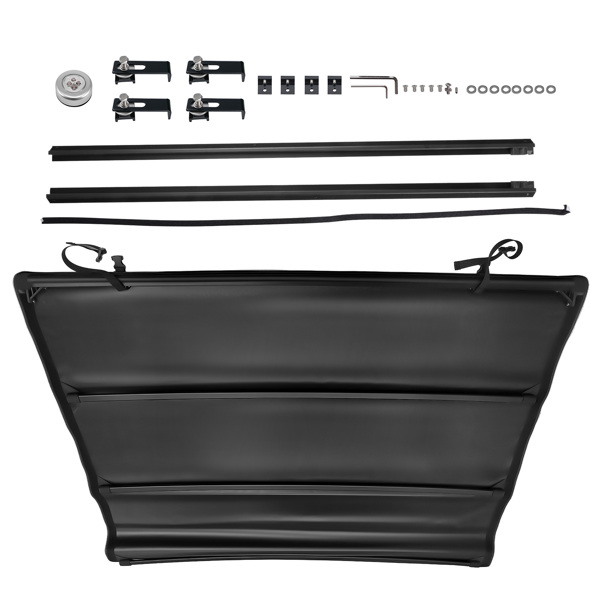 5ft Tonneau Cover fit for Toyota Tacoma 2016-2023 Soft Roll Up Vinyl Aluminum Black-6