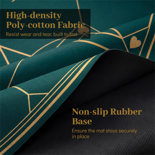 47英寸圆形可折叠扑克桌面垫，带防滑橡胶底座，便携式赌场级扑克垫，带提袋（绿色）-9