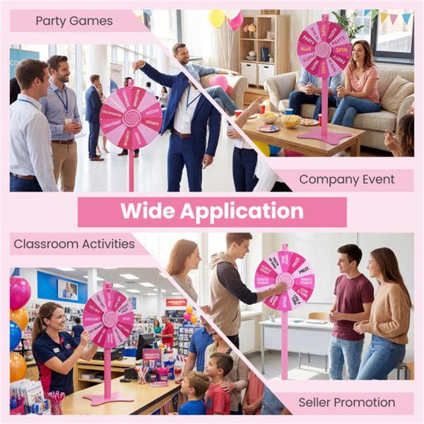 24英寸高可调节奖轮，可平稳旋转，2合1桌面和落地旋转轮，适用于游戏嘉年华派对-9