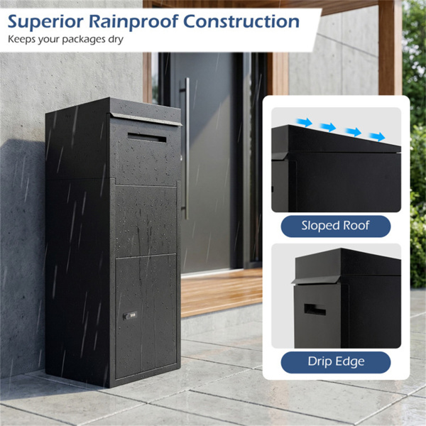 带密码锁的防盗包裹投递箱，室外门廊镀锌钢包裹投递箱-12