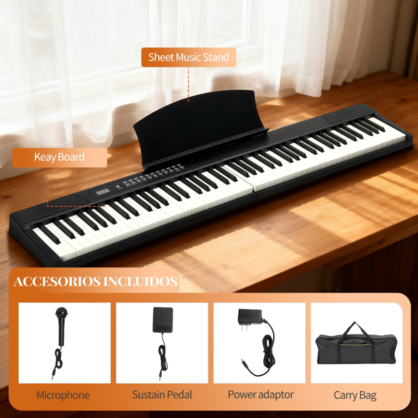 【AM不售卖】GPPS01-106/Y201 88键半重锤键盘可折叠带蓝牙 便携式 黑色 电钢琴 英国-19