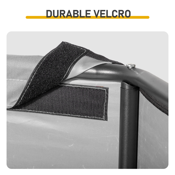 4*4*3.3FT 黑色铁管 PVC涂层涤纶篷布防水防紫外 深灰色 宠物帐篷 篷布底部车缝 顶部魔术贴-8