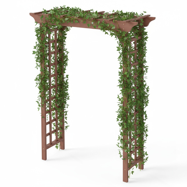 木制花架，婚礼仪式拱门，植物攀爬木格架，花园庭院圣诞装饰凉亭--不支持self-pick up且不支持指定仓库发货-5