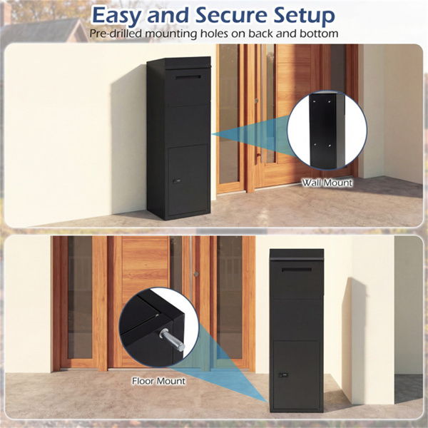 带密码锁的防盗包裹投递箱，室外门廊镀锌钢包裹投递箱-13