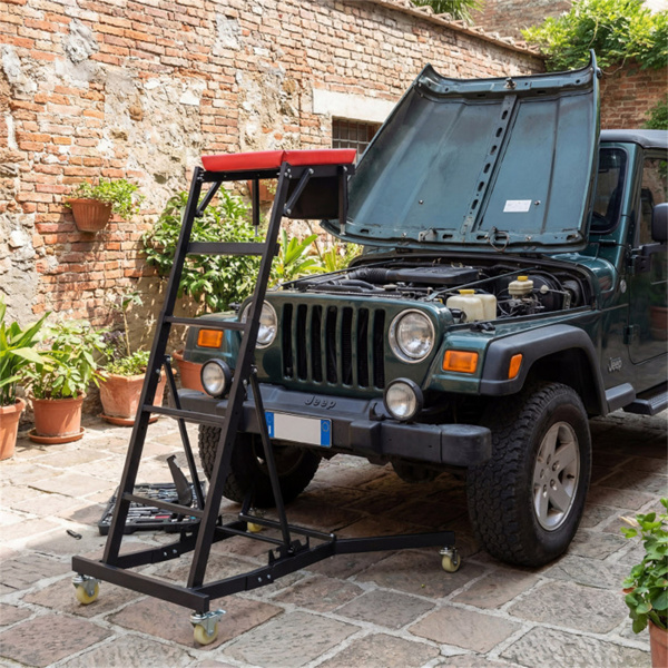 400 LBS容量重型上部结构爬行器，4级高度可调，可折叠汽车发动机爬行器-2