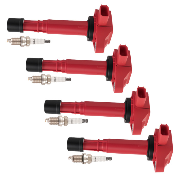 4 Ignition Coil + Spark Plugs Set fit for 2001-05 Acura EL Honda Civic L4 1.7L UF400-6