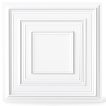 12块24英寸x 24英寸PVC吊顶瓷砖，适用于家庭办公室的防水3D纹理天花板