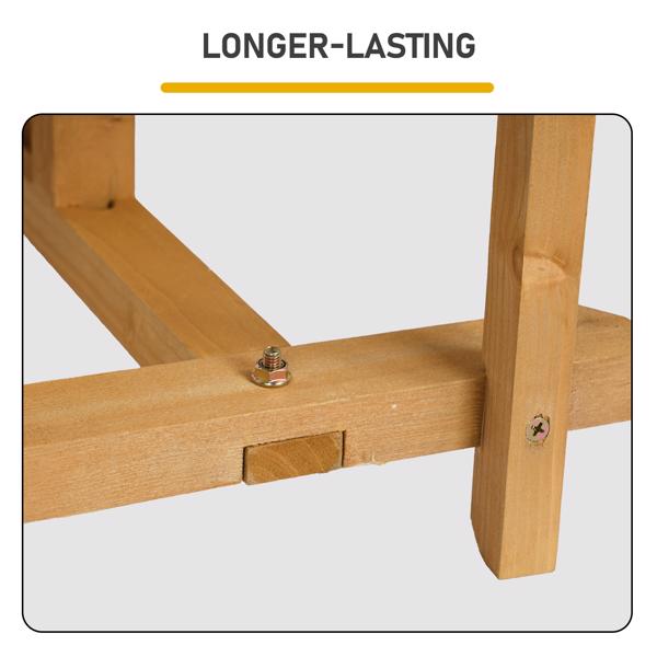 109*44*182CM 柚木色 加高种植花架 杉木 木种植-5