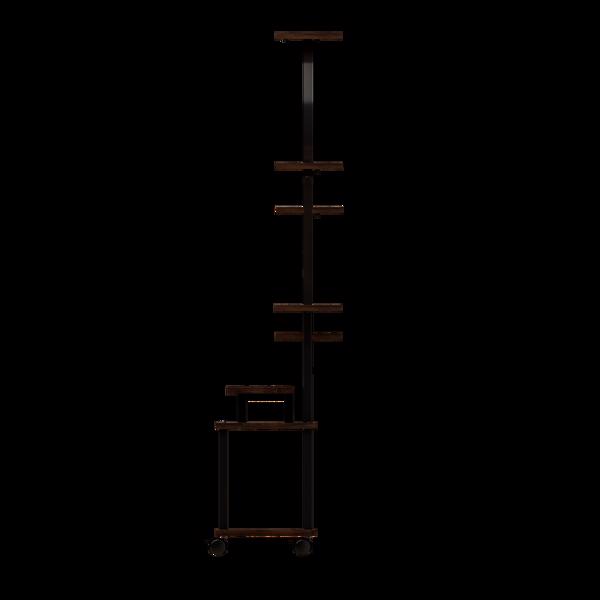 室内植物架带生长灯 - 62 英寸高植物架，带灯转角植物架，适用于室内种植，8 层大型花卉架，S 形装饰架，适用于客厅（胡桃木色）--不支持self-pick up且不支持指定仓库发货-18