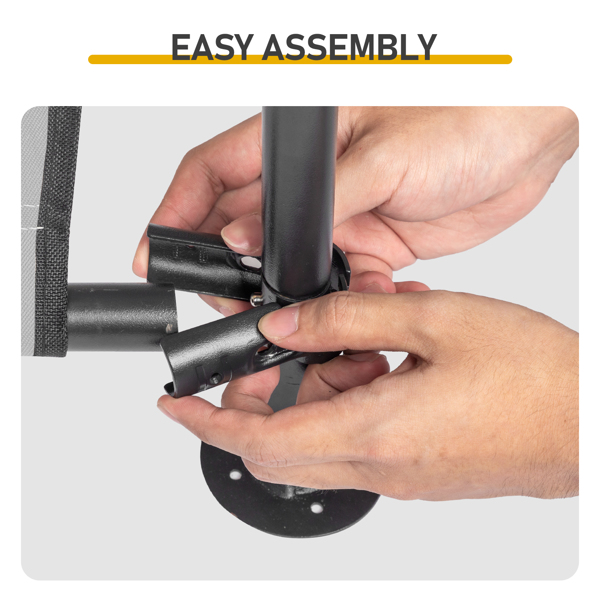 4*4*3.3FT 黑色铁管 PVC涂层涤纶篷布防水防紫外 深灰色 宠物帐篷 篷布底部车缝 顶部魔术贴-10