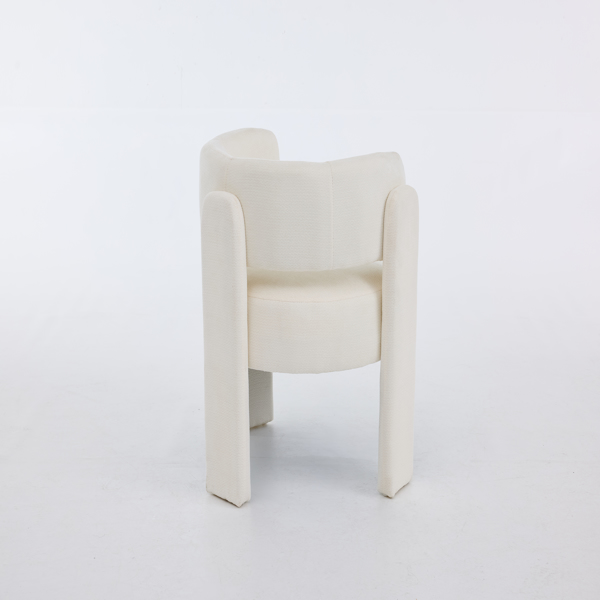 现代休闲单人椅，时尚圈绒面料休闲扶手椅，舒适软垫单人沙发椅，适用于客厅、卧室、公寓、办公室 - 白色-11