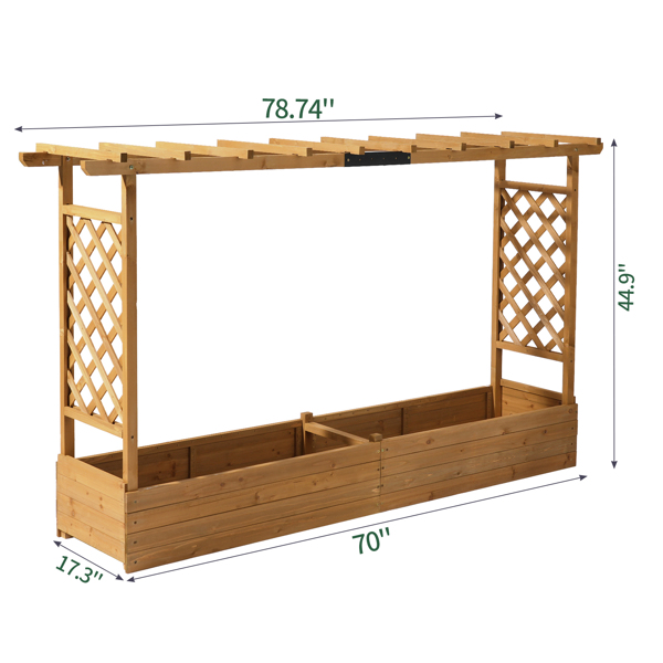 200*45*113CM 柚木色 加宽种植花架 杉木 木种植-2