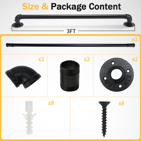 3FT 黑色 铁质 庭院楼梯扶手-7