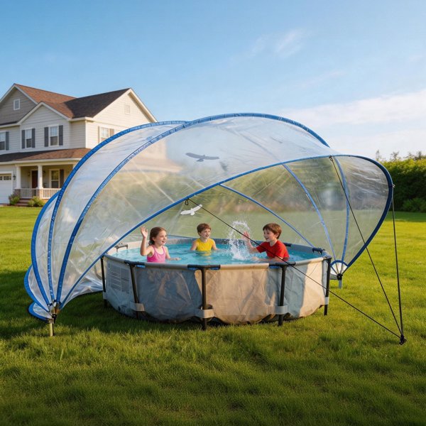 18英尺可伸缩泳池盖、PVC薄膜玻璃纤维杆泳池围栏、户外游泳池配件--不支持self-pick up且不支持指定仓库发货-1