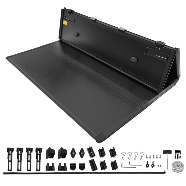 6ft 4-Fold Hard Tonneau Cover fit for Toyota Tacoma 2016-2024  FRP+PP W/LED Lamp-6