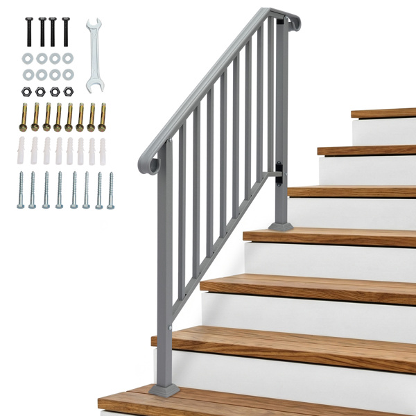 银色 3阶 庭院楼梯扶手-5