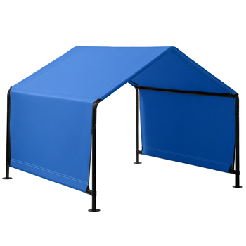 4*4*3.3FT 黑色铁管 PVC涂层涤纶篷布防水防紫外 蓝色 宠物帐篷 篷布底部车缝 顶部魔术贴