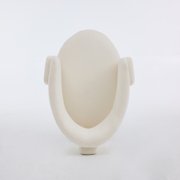 现代休闲单人椅，时尚圈绒面料休闲扶手椅，舒适软垫单人沙发椅，适用于客厅、卧室、公寓、办公室 - 白色-16