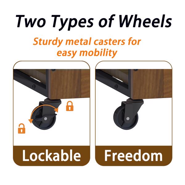 27.2英寸带轮宠物笼家具（适用于小型犬）——重型室内双门狗窝，木质宠物笼兼作边桌，坚固金属双门狗笼（专为缓解焦虑犬设计）--不支持self-pick up且不支持指定仓库发货-15
