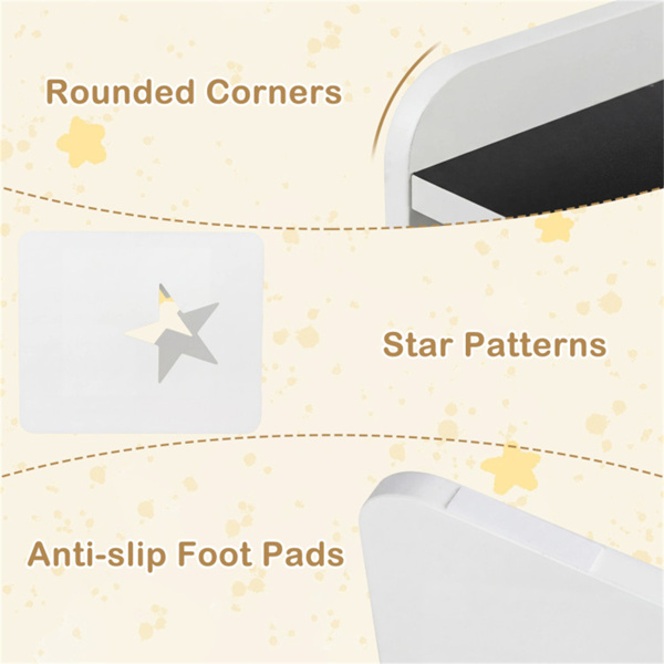 儿童桌和2把带黑板的椅子，用于绘画、饮食和学习的多功能幼儿活动桌-4