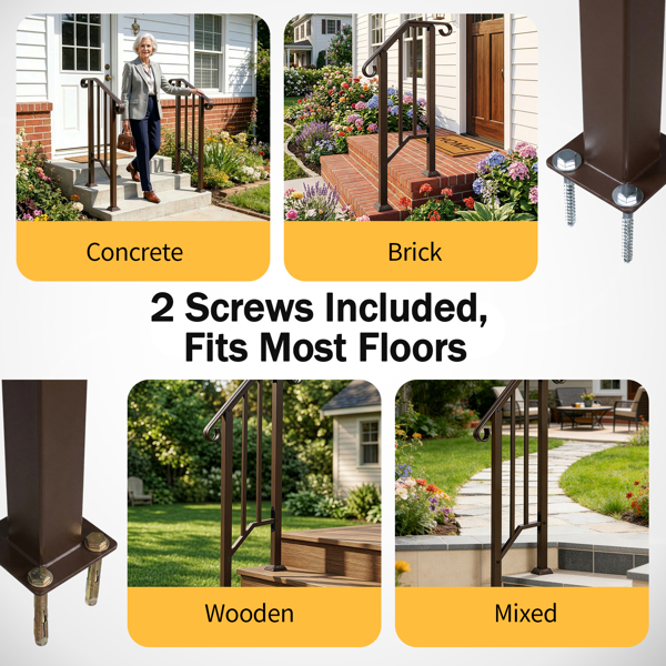 古铜色 1阶 庭院楼梯扶手-9