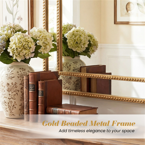 36x24英寸装饰墙镜，带坚固的金属框架，浴室走廊壁炉的现代风格镜子-4