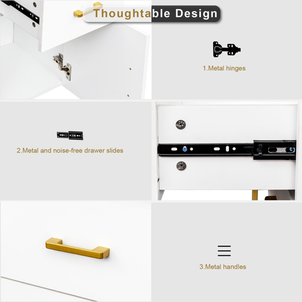 白色 刨花板+铁管 贴三胺+喷塑 97*35*78cm 2抽一门 电脑桌 可多场景-8