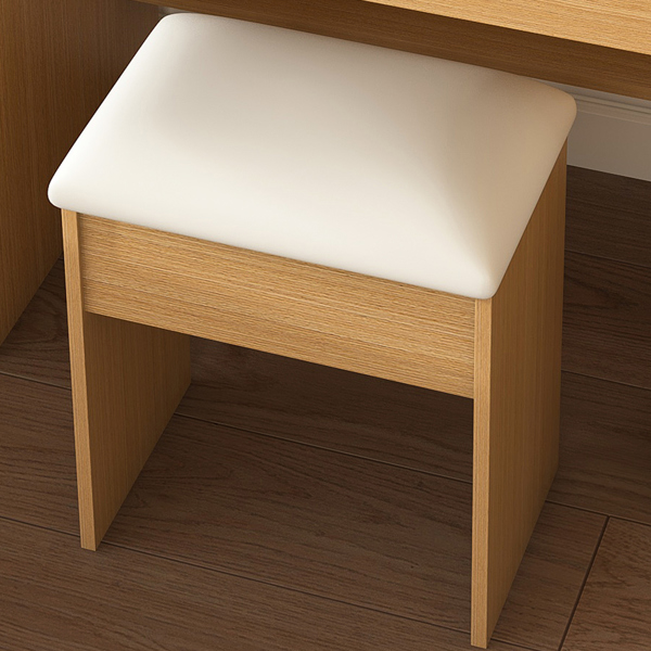 带LED照明镜、电源插座、吹风机支架和凳子的梳妆台 – 适用于小卧室的紧凑型梳妆台（木质）不支持self-pick up且不支持指定仓库发货-10