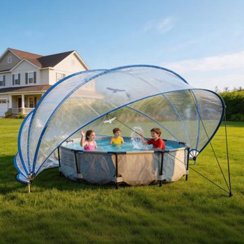 18英尺可伸缩泳池盖、PVC薄膜玻璃纤维杆泳池围栏、户外游泳池配件--不支持self-pick up且不支持指定仓库发货