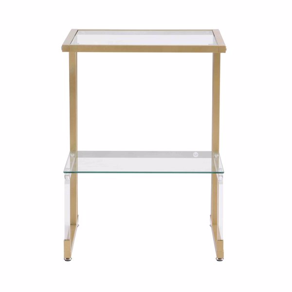 金色边桌，双层亚克力玻璃边桌，适用于客厅和卧室--不支持self-pick up且不支持指定仓库发货-6