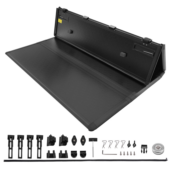 5.7/5.8ft Hard Solid 4-Fold Tonneau Cover fit for Ram 1500 2009-2026 W/LED Lamp-6