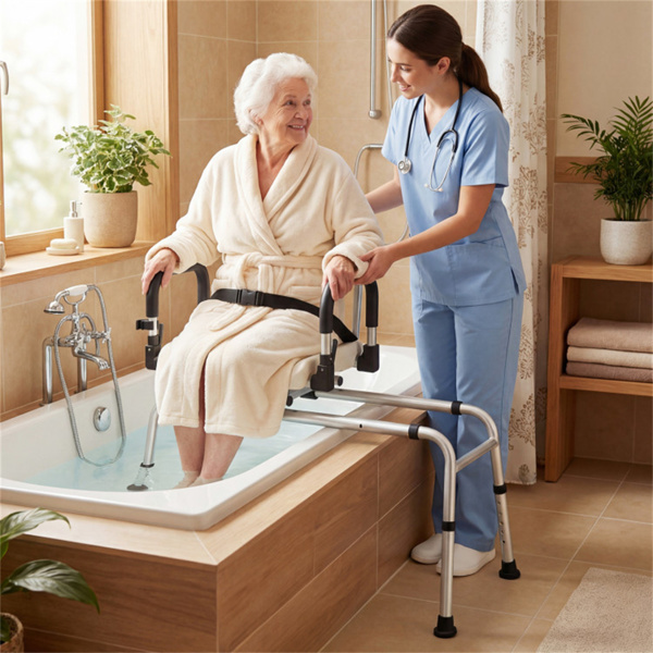 滑动淋浴椅，4位旋转座椅和左右滑动，容量300LBS-2