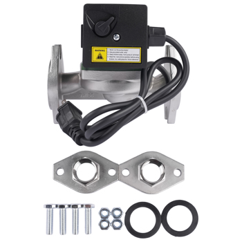 不锈钢循环泵 Stainless Steel Water Circulator Pump Replacement for Taco 008-SF6 008SF6 115V 1/25hp 14GPM 3250RPM 0.84 AMPS 125 Psi Stainless Steel Circulating Pump