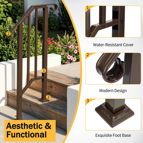 古铜色 1阶 庭院楼梯扶手-5