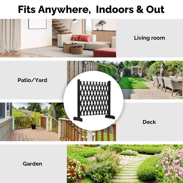 2PCS 205*34.5*90cm 可伸缩平底款 黑色 泡色工艺 杉木 木栅栏-8