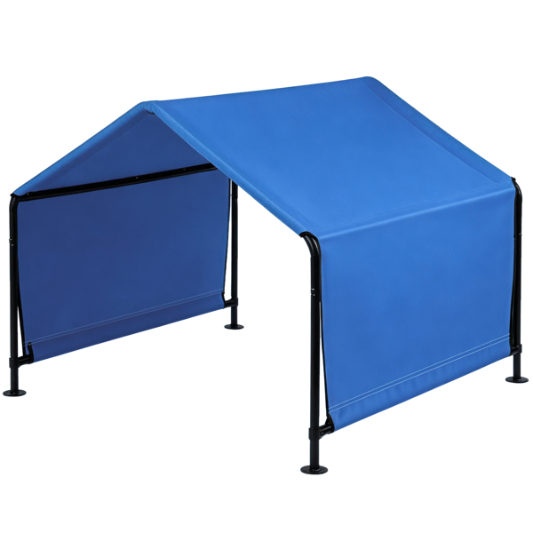 4*4*3.3FT 黑色铁管 PVC涂层涤纶篷布防水防紫外 蓝色 宠物帐篷 篷布底部车缝 顶部魔术贴-3