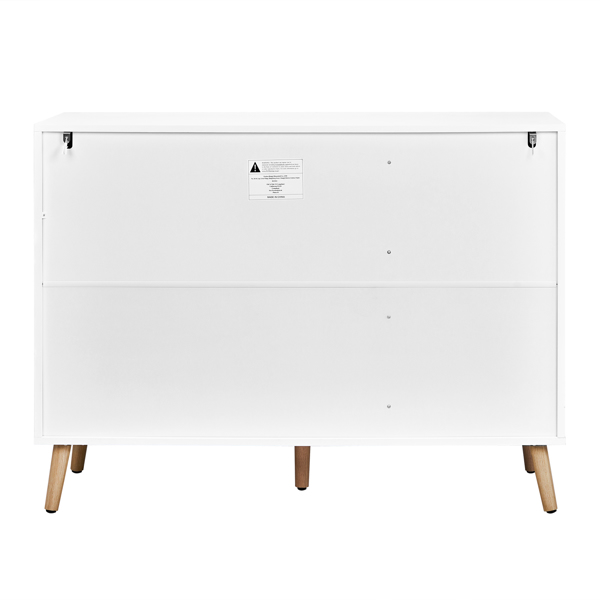 3门立柜型带高脚椭圆型藤面 鞋柜 刨花板+塑料藤 113*40*83.5cm 白色框架+原木色藤面+金色高脚-10