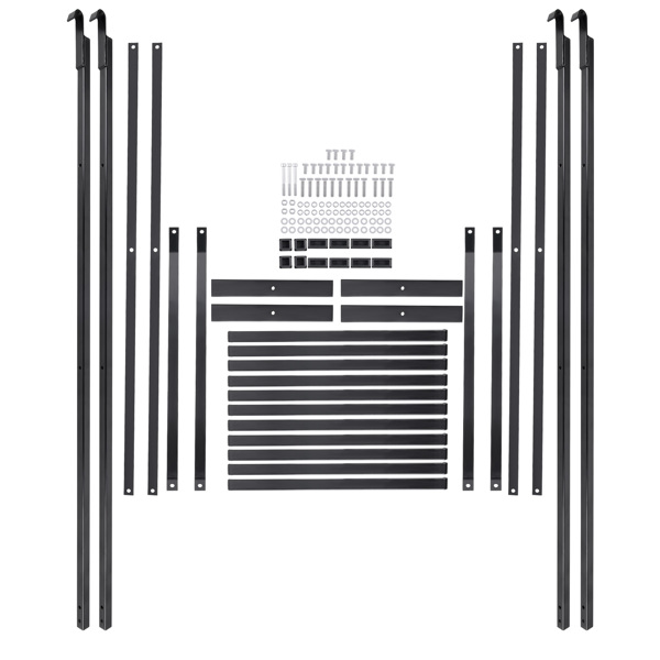 4x Black Universal Storage Shelving Brackets Powder Coated 19.6'' (D)x59.3'' (H)-5