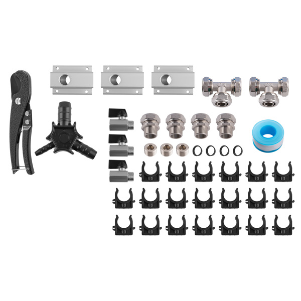 100ft Air Compressor Line Kit 3/4" NPT Fitting Tubing System with Aluminum Block-1