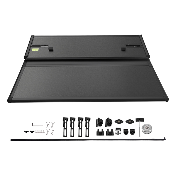 4.6ft 3-Fold Hard Truck Bed Tonneau Cover fit for Ford Maverick 2022-2026 W/LED Lamp-6