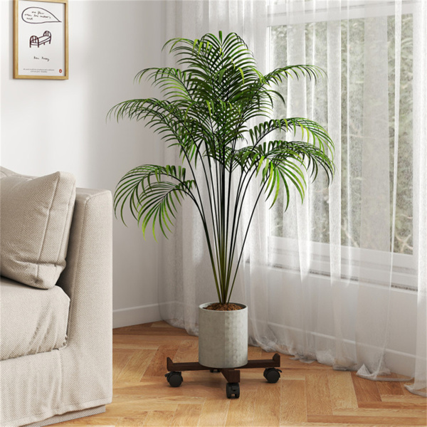 4件套可堆叠的嵌套凳，带可锁定的滚动底座，实心橡胶木餐凳，可额外就座-胡桃色-7